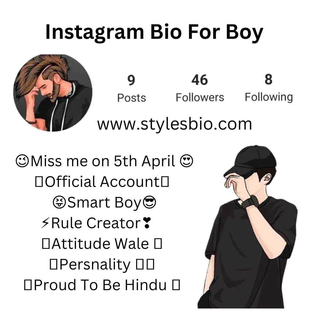Instagram Bio For Boys Stylish Font English